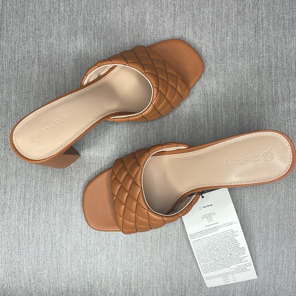 The Drop Pattie High Block-Heeled Mule Sandal NIB - Picture 6 of 10